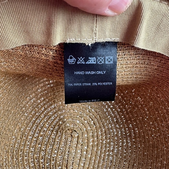 Women's OSFM Beige Paper Braided Fedora With A Bow Band - Picture 6 of 10